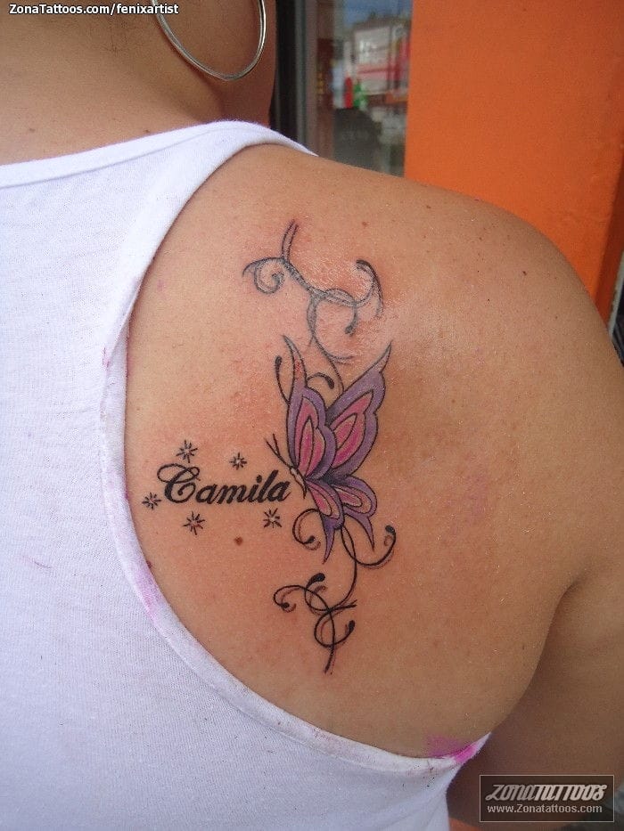 Tatuaje De Mariposas Camila Nombres