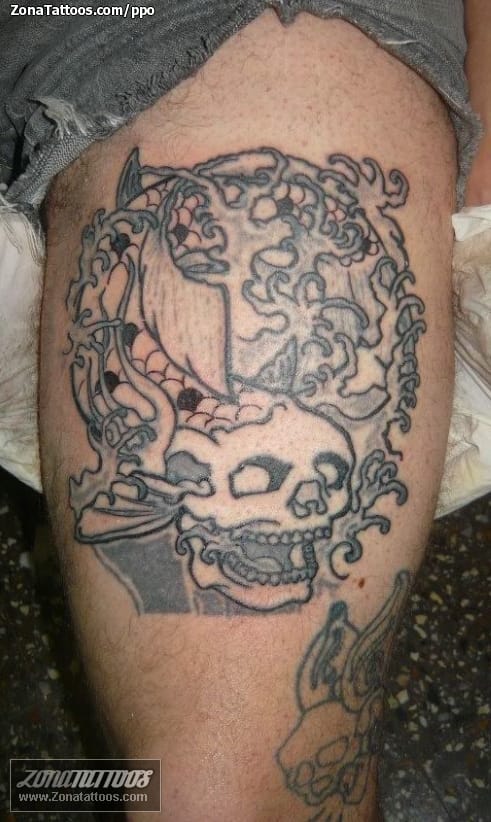 Tattoo photo Koi, Asian, Skulls