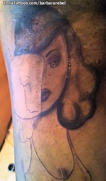 Foto de tatuaje Rostros, Retratos, Chicas