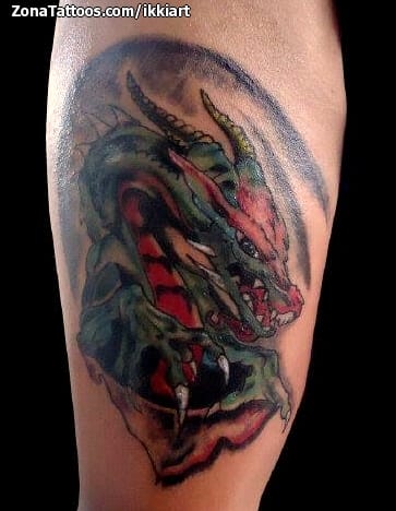 Foto de tatuaje Dragones, Cover Up, Fantasía