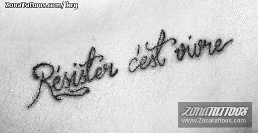 Tattoo photo Messages, French, Letters
