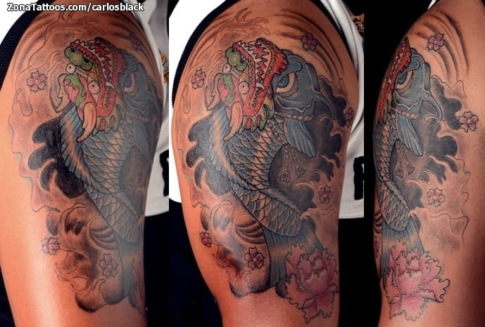 Foto de tatuaje Koi, Máscaras, Orientales