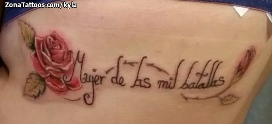 Foto de tatuaje Rosas, Frases, Letras