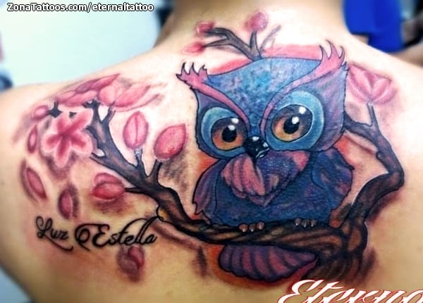 Foto de tatuaje Cover Up, Búhos, Aves