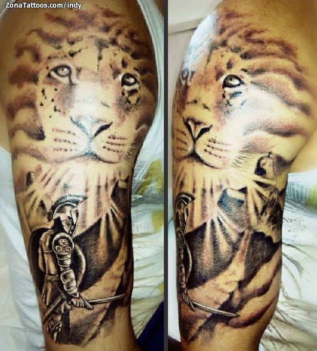 Foto de tatuaje Leones, Animales, Guerreros