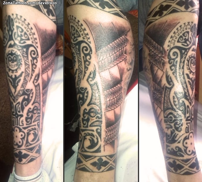 Tattoo photo Maori, Leg