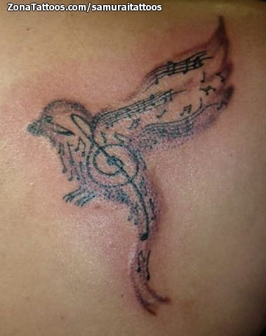 Tattoo photo Birds, Animals, Musical notes