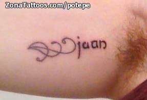 Tattoo photo Juan, Letters, Names