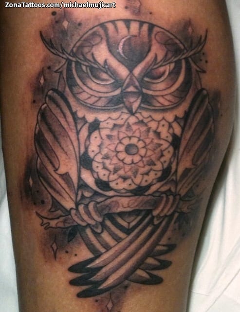 Tattoo photo Owls, Birds, Mandalas