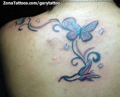 Foto de tatuaje Mariposas, Insectos, Filigranas