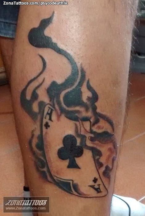 Foto de tatuaje Naipes, Humo, Poker