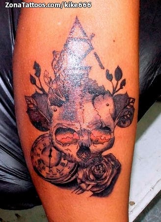 Tattoo photo Skulls, Flowers, Roses