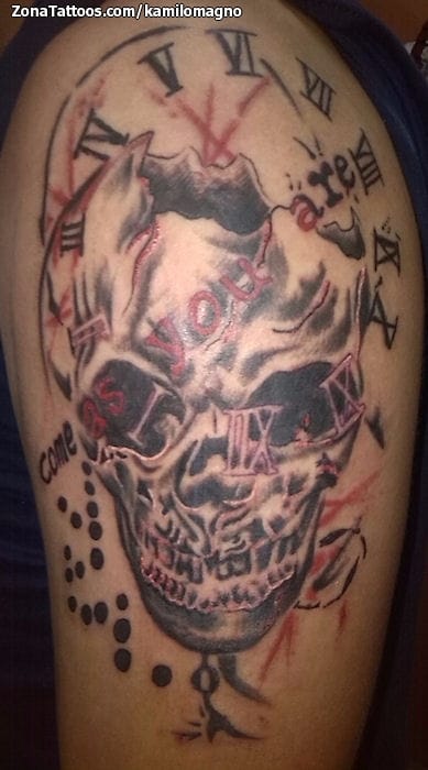 Tattoo photo Skulls, Clocks, Grunge