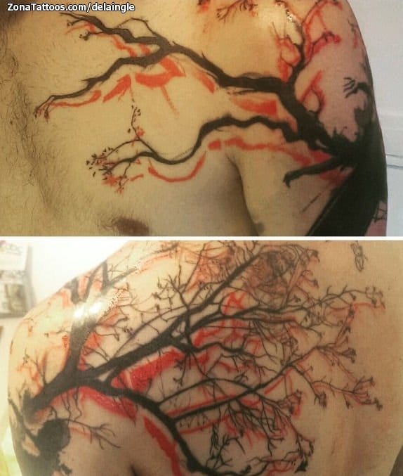 Tattoo photo Trees, Shoulder, Shoulder blade