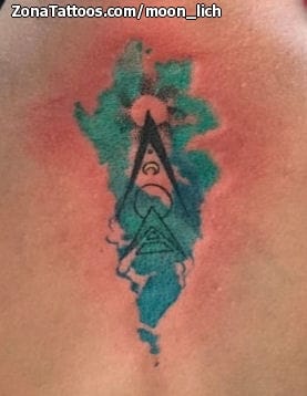 Foto de tatuaje Acuarela, Geométricos, Lunas