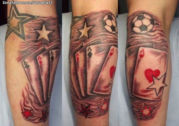 Foto de tatuaje Naipes, Poker, Estrellas