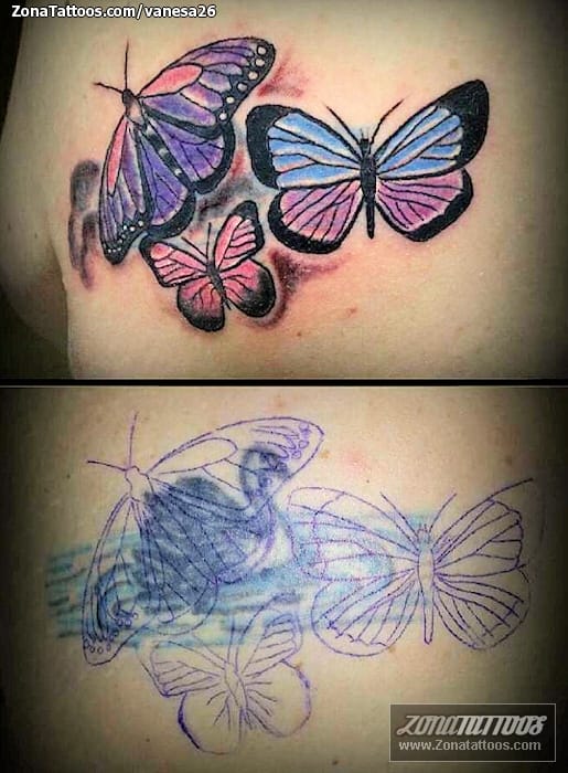 Tattoo of Cover Up, Butterflies, Insects