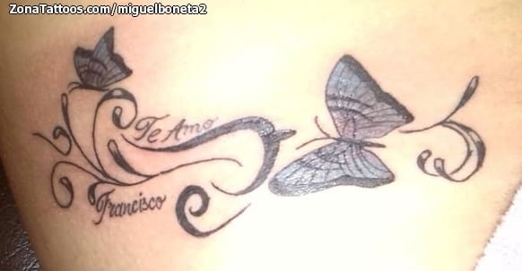 Foto de tatuaje Mariposas, Filigranas