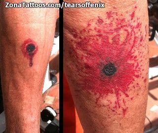 Foto de tatuaje Disparos, Sangre, Gores