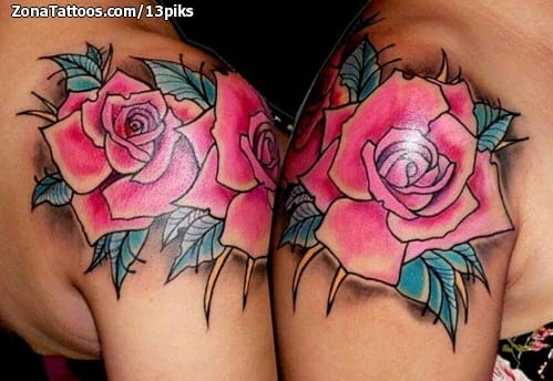 Tattoo photo Flowers, Roses, Shoulder