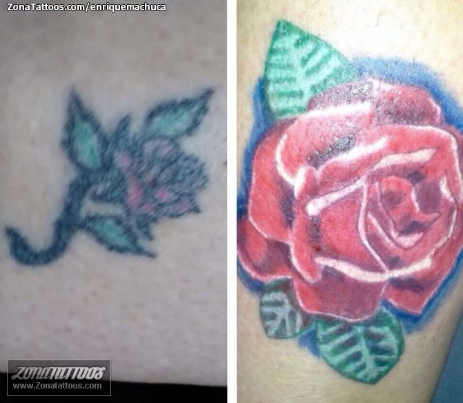 Foto de tatuaje Cover Up, Rosas, Flores