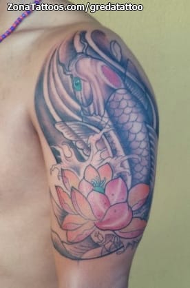 Foto de tatuaje Koi, Peces, Orientales