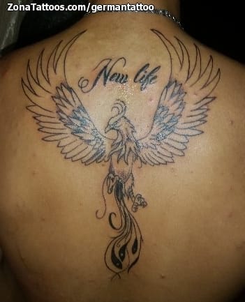 Tattoo photo Phoenix, Back