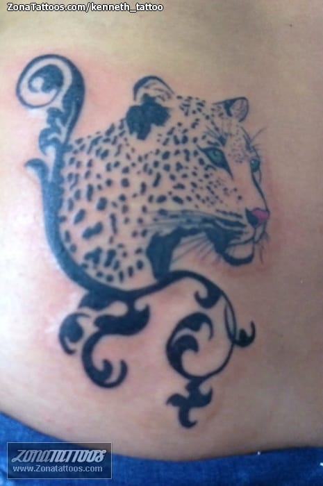 Foto de tatuaje Leopardos, Animales, Filigranas