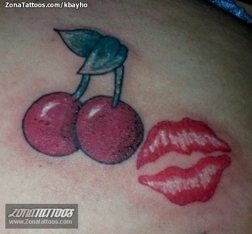 Foto de tatuaje Cerezas, Besos