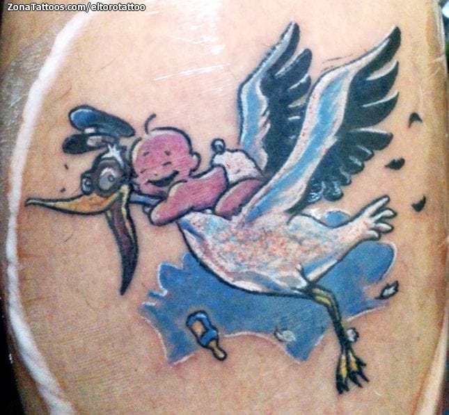 Foto de tatuaje Cigüeñas, Aves, Animales