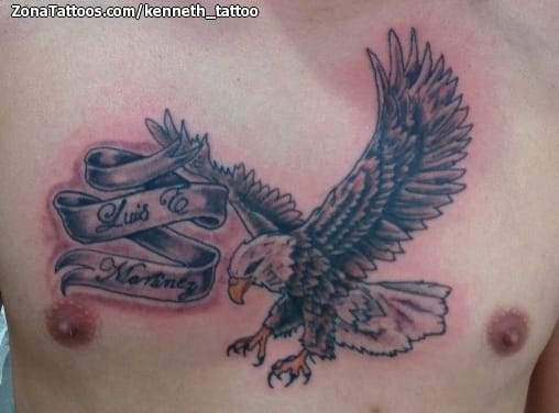 Tatuaje de Aves, Águilas, Pecho