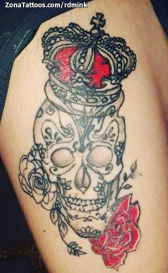 Tattoo photo Sugar Skull, Crowns