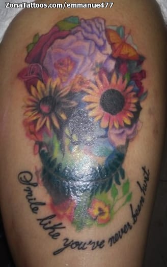 Tattoo photo Sugar Skull, Flowers