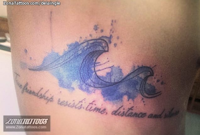 Foto de tatuaje Olas, Acuarela