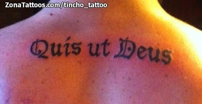 Foto de tatuaje Espalda, Letras, Frases