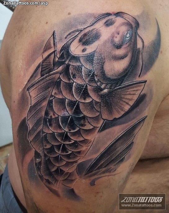 Foto de tatuaje Koi, Peces, Orientales