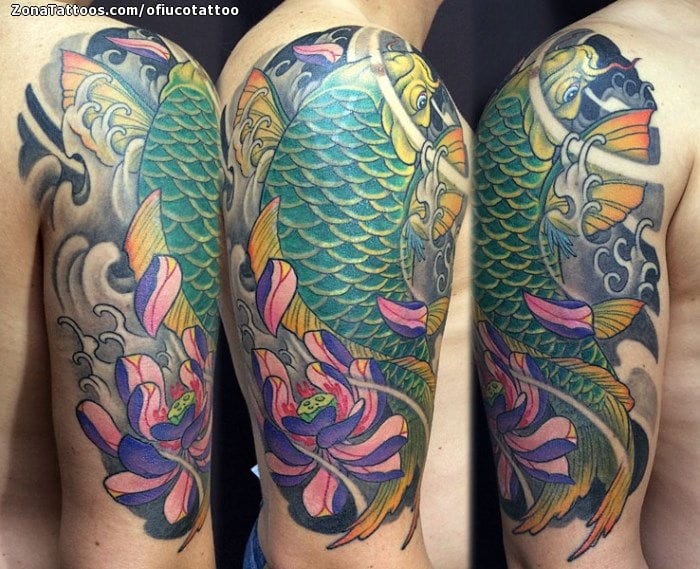 Tattoo photo Koi, Fish, Lotus