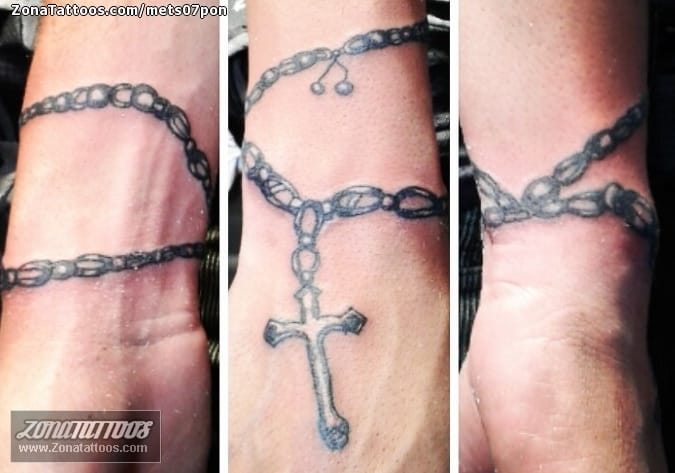 95 3d Realistic Rosary Wrist Tattoo Design png  jpg 2023