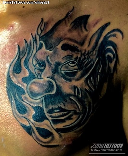 Tattoo photo Faces, Chest, Chicanos