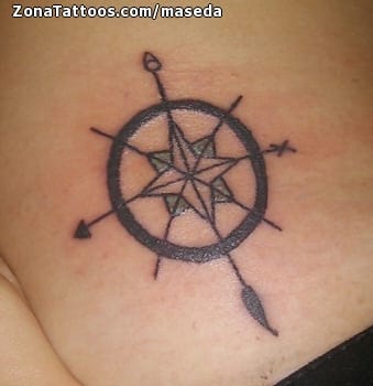 Tattoo photo Compass rose