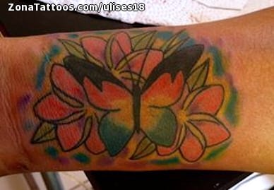 Tattoo photo Butterflies, Flowers, Insects