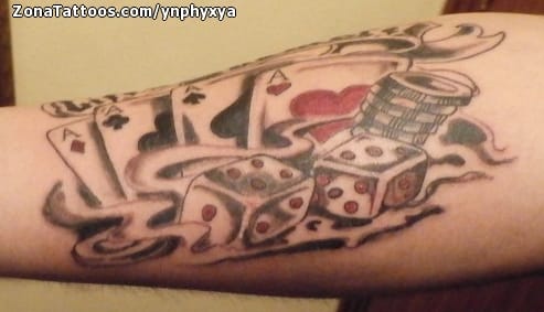 Foto de tatuaje Dados, Naipes, Poker