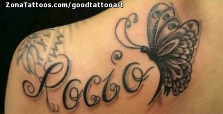 Tattoo photo Rocío, Names, Butterflies