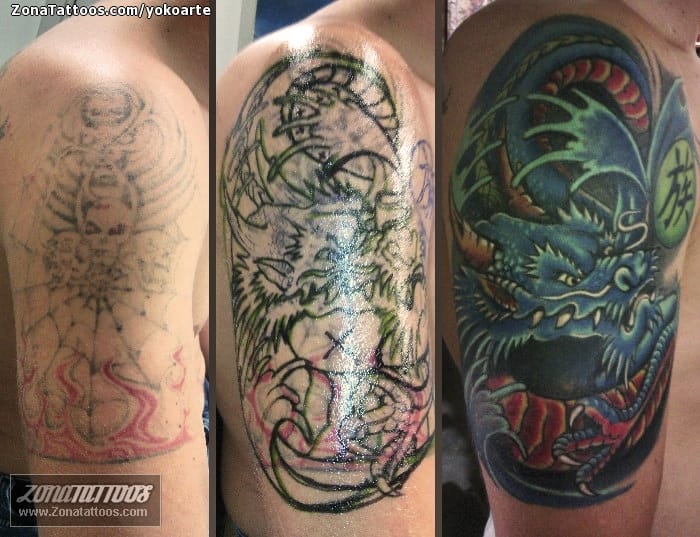 Tattoo of Cover Up, Dragons, Asian