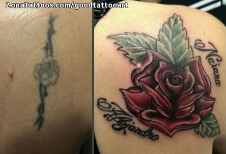 Foto de tatuaje Cover Up, Rosas, Flores