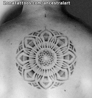 Tattoo photo Mandalas, Pointillism, Back