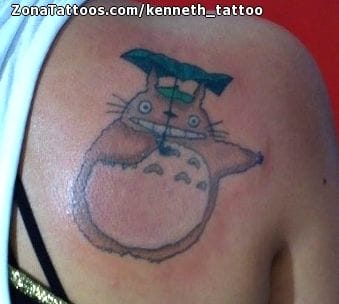 Tattoo photo Totoro, Shoulder blade