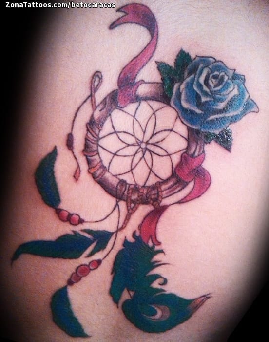 Foto de tatuaje Atrapasueños, Rosas, Flores