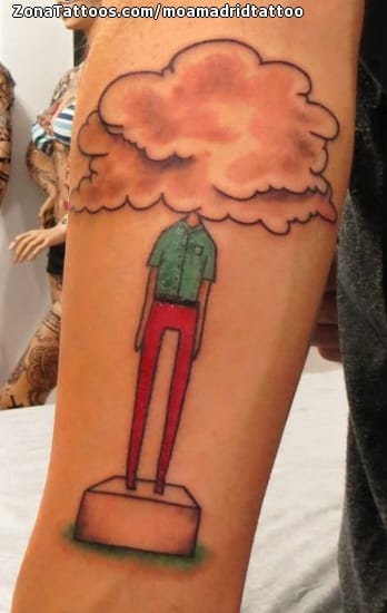 Foto de tatuaje Personas, Fantasía, Nubes