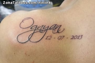 Tattoo photo Names, Letters, Shoulder